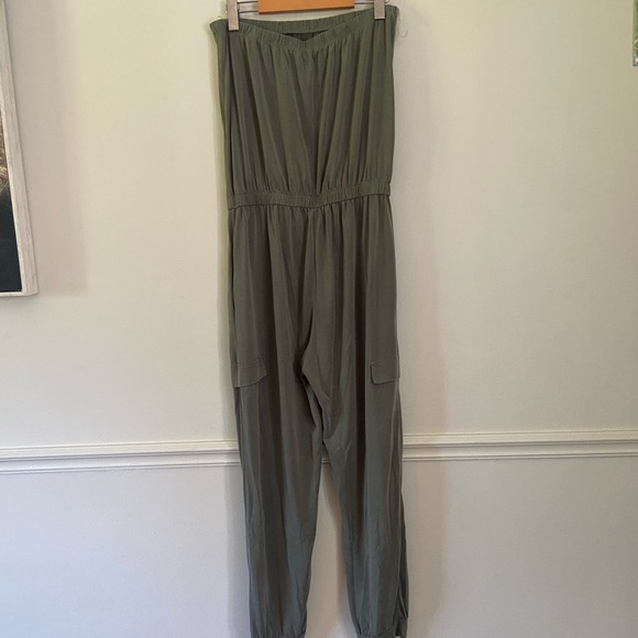 Wasabi + Mint Olive Green Cargo Jogger Jumpsuit - Picture 6 of 7